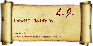 Lebó Jolán névjegykártya