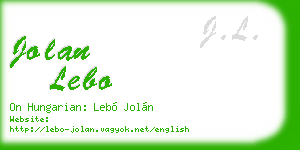 jolan lebo business card