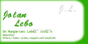 jolan lebo business card